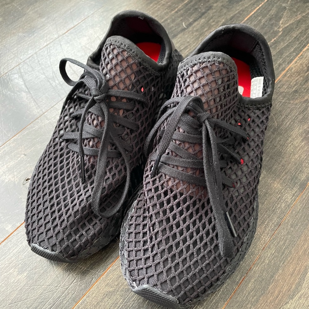 Adidas Black Athletic Sneaker with Red Insole